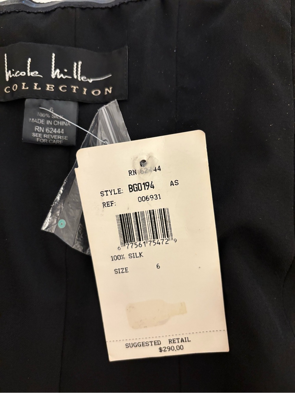 🦚 NICOLE MILLER COLLECTION Silk Beaded Peacock Bustier Top - NWT 🦚 - Picture 4 of 4